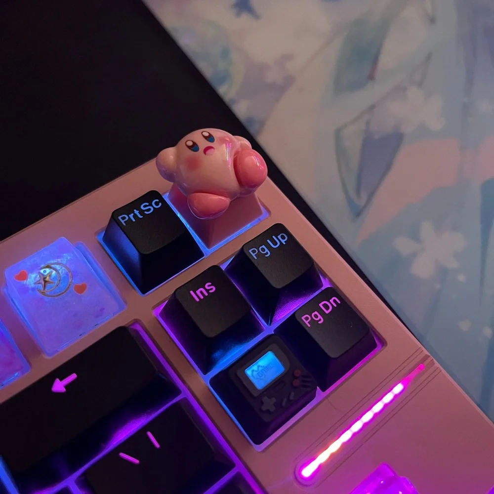Kirby Pink PBT Keycap for Mechanical Keyboards, Fits OEM “+” Switches
